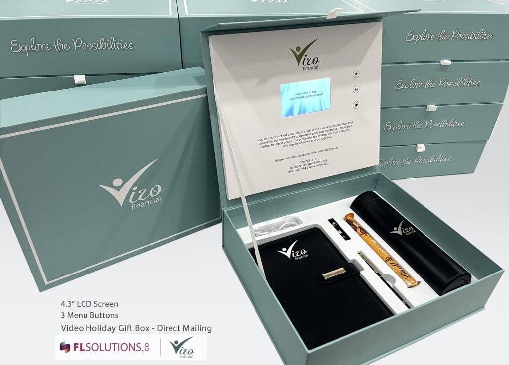 Vizo holiday video gift box direct mailing from FL Solutions